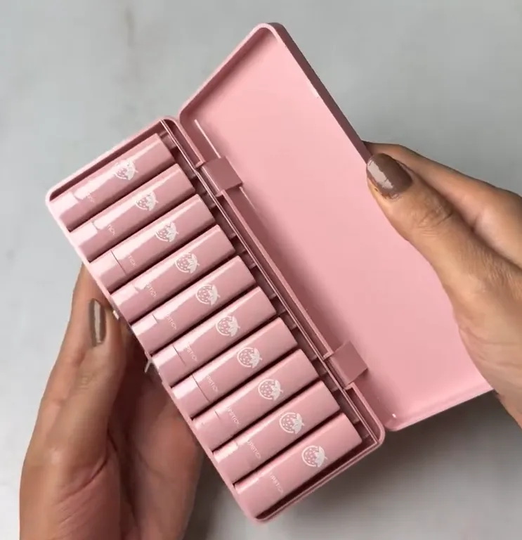 Matte Finish Mini Lipstickk Set with Compact Storage Case